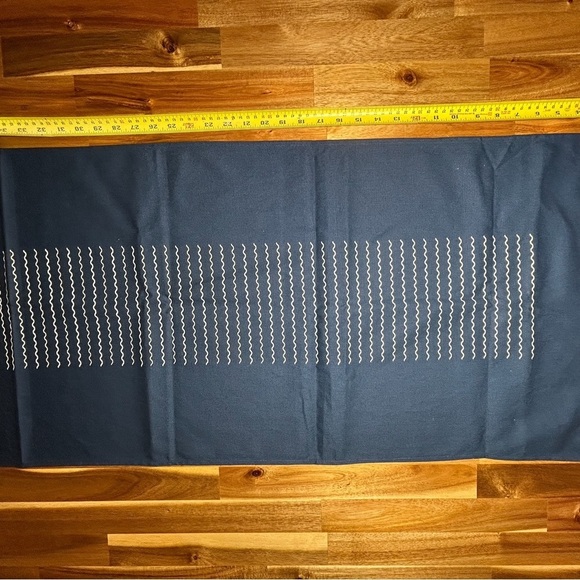 Pair of Territory x Alltrue Collab Navy Blue White Stripes 100% Cotton Runner - Picture 7 of 11